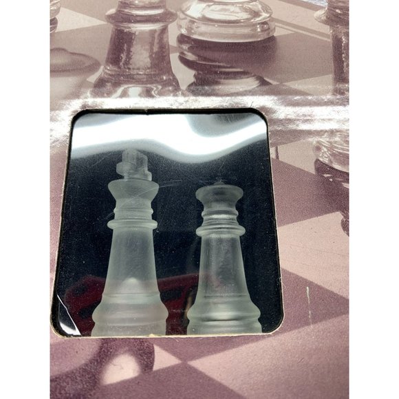 Etched Glass Chess and Checkers Set W/Glass Board. - Picture 2 of 6